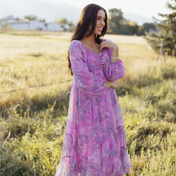 Henly Purple Rain Floral Midi - Picture 1 of 3